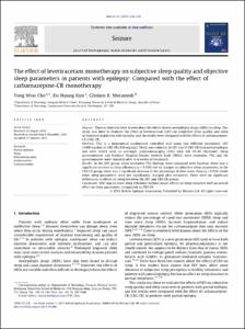 The effect of levetiracetam monotherapy on subjective sleep quality and objective sleep parameters in patients with epilepsy: Compared with the effect of carbamazepine-CR monotherapy