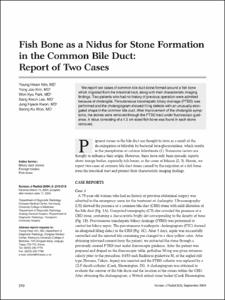 Fish Bone as a Nidus for Stone Formation in the Common Bile Duct: Report of Two Cases