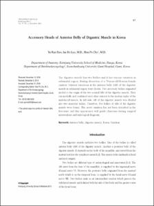 Accessory Heads of Anterior Belly of Digastric Muscle in Korea: A Case Report