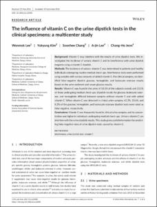 The inﬂuence of vitamin C on the urine dipstck tests in the clinical specimens: a multcenter study