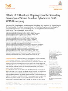 Effects of triflusal and clopidogrel on the secondary prevention of stroke based on cytochrome P450 2C19 genotyping