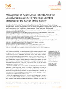 Management of Acute Stroke Patients Amid the Coronavirus Disease 2019 Pandemic: Scientific Statement of the Korean Stroke Society