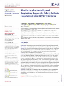 Risk Factors for Mortality and Respiratory Support in Elderly Patients Hospitalized with COVID-19 in Korea