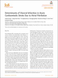 Determinants of Visceral Infarction in Acute Cardioembolic Stroke Due to Atrial Fibrillation
