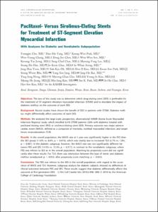 Paclitaxel- Versus Sirolimus-Eluting Stents for Treatment of ST-Segment Elevation Myocardial Infarction With Analyses for Diabetic and Nondiabetic Subpopulation