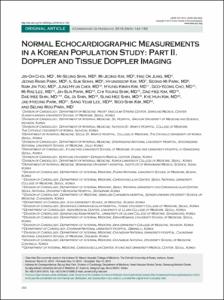 Normal Echocardiographic Measurements in a Korean Population Study: Part II. Doppler and Tissue Doppler Imaging