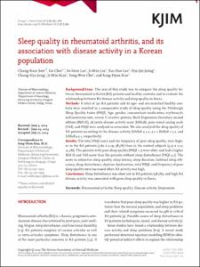 Sleep quality in rheumatoid arthritis, and its association with disease activity in a Korean population