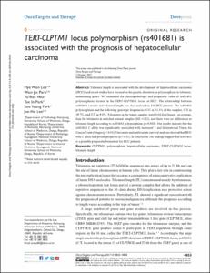TERT-CLPTM1 locus polymorphism (rs401681) is associated with the prognosis of hepatocellular carcinoma