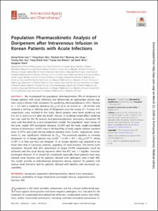 Population pharmacokinetic Analysis of Doripenem after Intravenous Infusion in Korean Patients with Acute Infections