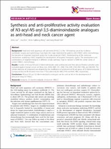 Synthesis and anti-proliferative activity evaluation of N3-acyl-N5-aryl-3,5-diaminoindazole analogues as anti-head and neck cancer agent