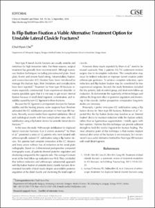 Is flip button fixation a viable alternative treatment option for unstable lateral clavicle fractures?