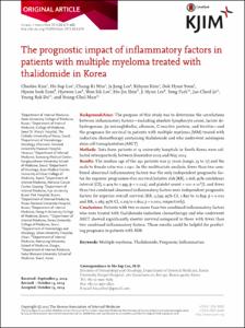 The prognostic impact of inflammatory factors in patients with multiple myeloma treated with thalidomide in Korea