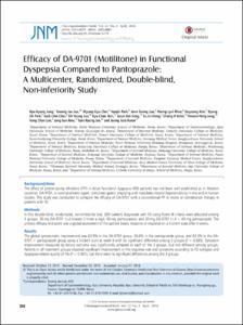 Efficacy of DA-9701 (Motilitone) in Functional Dyspepsia Compared to Pantoprazole: A Multicenter, Randomized, Double-blind, Non-inferiority Study