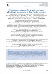 Consensus document for invasive coronary physiologic assessment in Asia-Pacific countries
