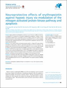 Neuroprotective effects of erythropoietin against hypoxic injury via modulation of the mitogen-activated protein kinase pathway and apoptosis