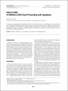 A Rathke’s Cleft Cyst Presenting with Apoplexy