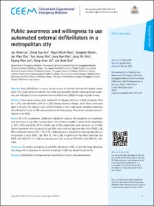 Public awareness and willingness to use automated external defibrillators in a metropolitan city