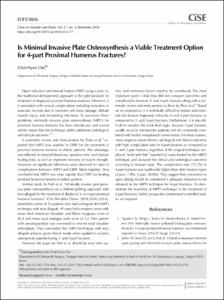 Is Minimal Invasive Plate Osteosynthesis a Viable Treatment Option for 4-part Proximal Humerus Fractures?