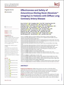 Effectiveness and Safety of Zotarolimus-Eluting Stent (Resolute™ Integrity) in Patients with Diffuse Long Coronary Artery Disease