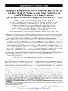 Prospective Randomized Study to Assess the Efficacy of Site and Rate of Atrial Pacing on Long-Term Progression of Atrial Fibrillation in Sick Sinus Syndrome Septal Pacing for Atrial Fibrillation Suppression Evaluation (SAFE) Study