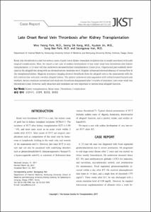 Late Onset Renal Vein Thrombosis after Kidney Transplantation