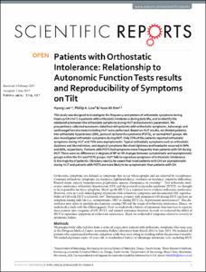 Patients with Orthostatic Intolerance: Relationship to Autonomic Function Tests results and Reproducibility of Symptoms on Tilt