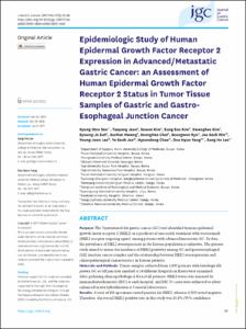 Epidemiologic Study of Human Epidermal Growth Factor Receptor 2 Expression in Advanced/Metastatic Gastric Cancer: an Assessment of Human Epidermal Growth Factor Receptor 2 Status in Tumor Tissue Samples of Gastric and Gastro-Esophageal Junction Cancer