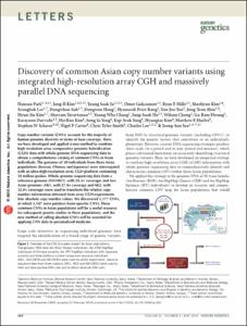 Discovery of common Asian copy number variants using integrated high-resolution array CGH and massively parallel DNA sequencing