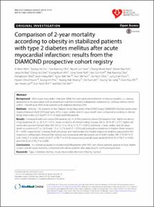 Comparison of 2-year mortality according to obesity in stabilized patients with type 2 diabetes mellitus after acute myocardial infarction: results from the DIAMOND prospective cohort registry