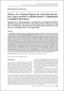 Efficacy of a Training Program for Long-Term Disease-Free Cancer Survivors as Health Partners: A Randomized Controlled Trial in Korea