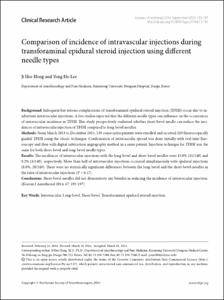 Comparison of incidence of intravascular injections during transforaminal epidural steroid injection using different needle types