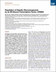 Regulation of Hepatic Gluconeogenesis by an ER-Bound Transcription Factor, CREBH