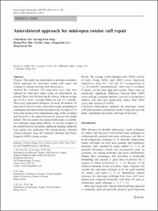 Anterolateral approach for mini-open rotator cuff repair