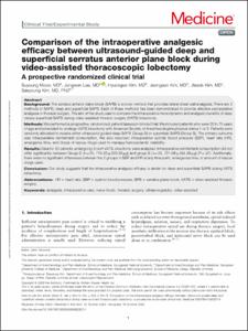 Comparison of the intraoperative analgesic efficacy between ultrasound-guided deep and superficial serratus anterior plane block during video-assisted thoracoscopic lobectomy: A prospective randomized clinical trial