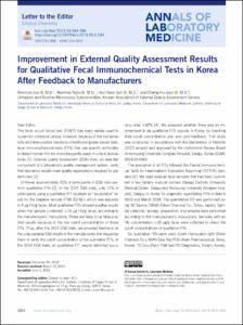 Improvement in External Quality Assessment Results for Qualitative Fecal Immunochemical Tests in Korea After Feedback to Manufacturers
