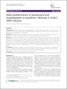 Male predominance of pneumonia and hospitalization in pandemic influenza A (H1N1) 2009 infection