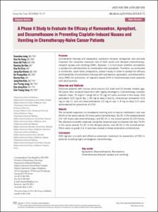 A Phase II Study to Evaluate the Efficacy of Ramosetron, Aprepitant, and Dexamethasone in Preventing Cisplatin-Induced Nausea and Vomiting in Chemotherapy-Naïve Cancer Patients