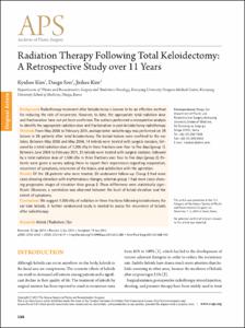 Radiation Therapy Following Total Keloidectomy: A Retrospective Study over 11 Years