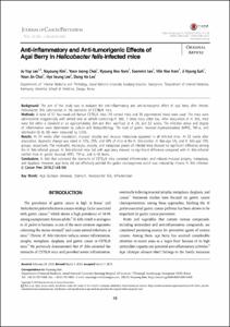 Anti-inflammatory and Anti-tumorigenic Effects of Açai Berry in Helicobacter felis-infected mice