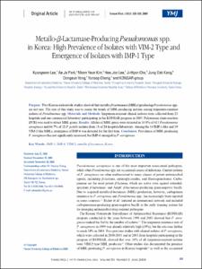 Metallo-β-Lactamase-Producing Pseudomonas spp. in Korea: High Prevalence of Isolates with VIM-2 Type and Emergence of Isolates with IMP-1 Type