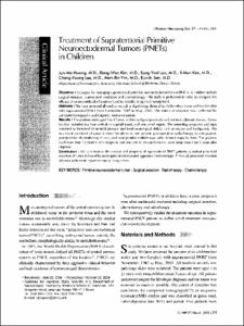 Treatment of Supratentorial Primitive Neuroectodermal Tumors (PNETs) in Children