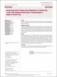 Breast Conservation Therapy versus Mastectomy in Patients with T1-2N1 Triple-Negative Breast Cancer: Pooled Analysis of KROG 14-18 and 14-23