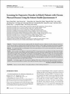 Screening for Depressive Disorder in Elderly Patients with Chronic Physical Diseases Using the Patient Health Questionnaire-9