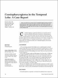 Craniopharyngioma in the Temporal Lobe: A Case Report