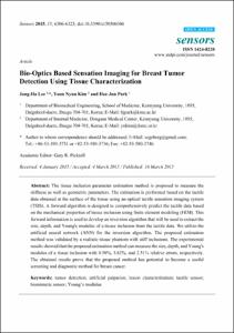 Bio-Optics Based Sensation Imaging for Breast Tumor Detection Using Tissue Characterization