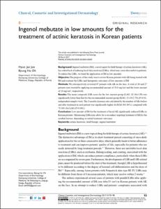 Ingenol mebutate in low amounts for the treatment of actinic keratosis in Korean patients