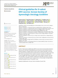 Clinical guideline for 9-valent HPV vaccine: Korean Society of Gynecologic Oncology Guideline