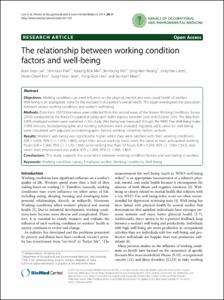 The relationship between working condition factors and well-being