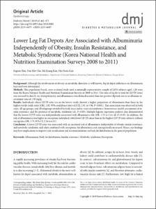 Lower Leg Fat Depots Are Associated with Albuminuria Independently of Obesity, Insulin Resistance, and Metabolic Syndrome (Korea National Health and Nutrition Examination Surveys 2008 to 2011)