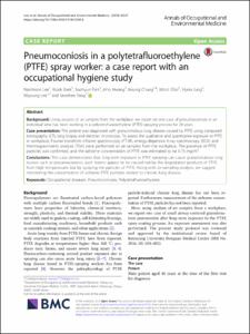 penumoconiosis in a polytetrafluoroethylene spray worker:a case report with an occupational hygiene study